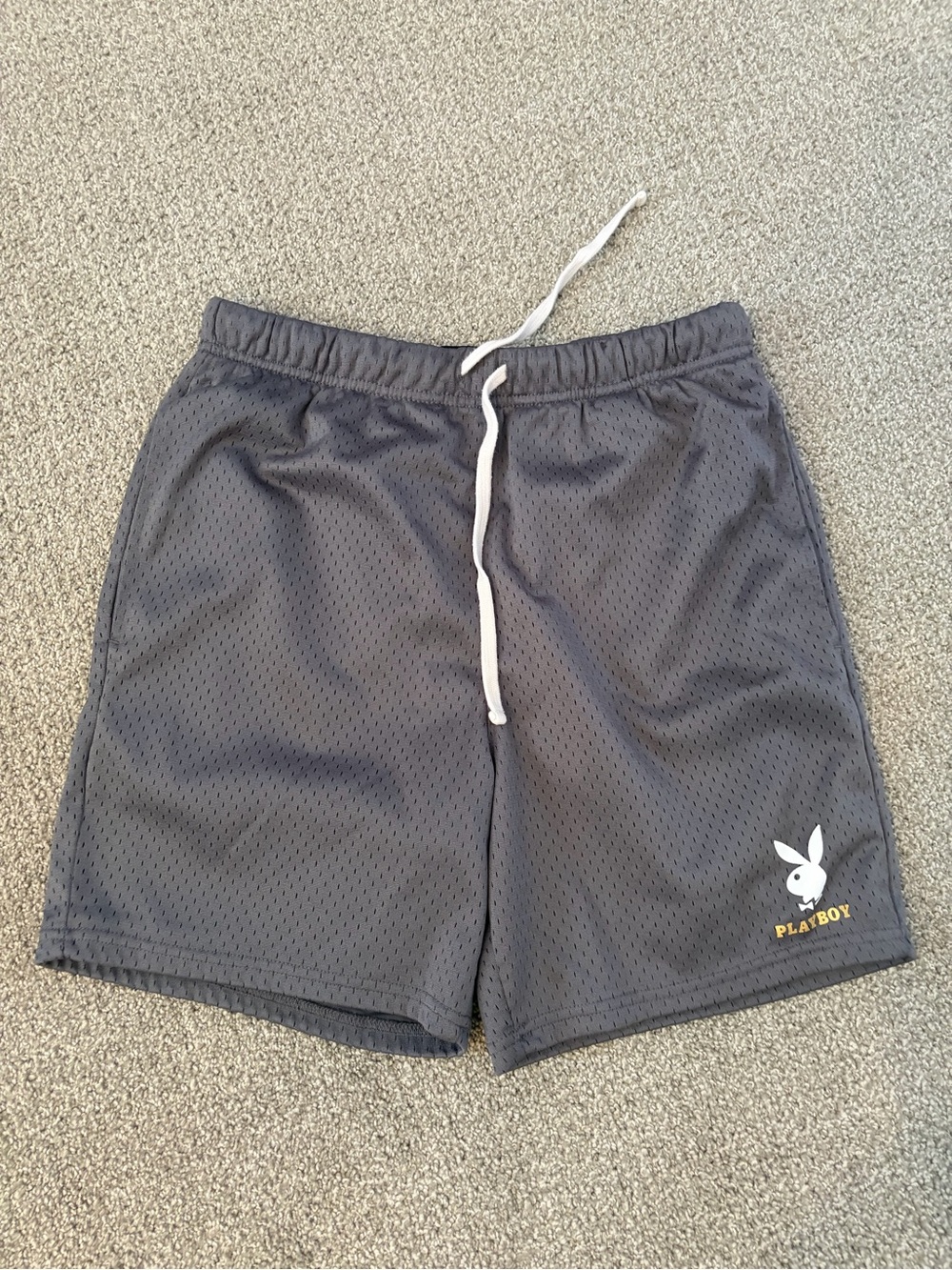 Playboy by PacSun Men's Gray Mesh Drawstring Shorts